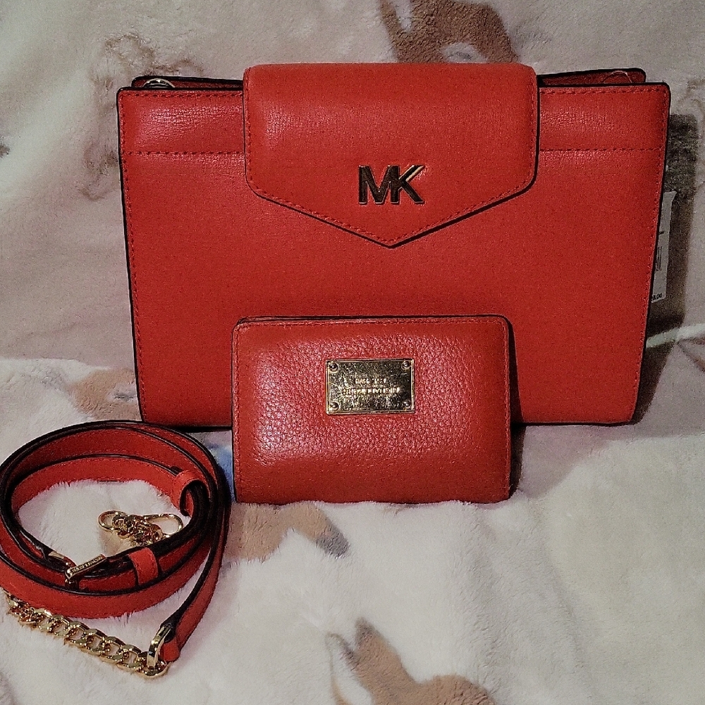 Michael Kors Red Crossbody Bag Set